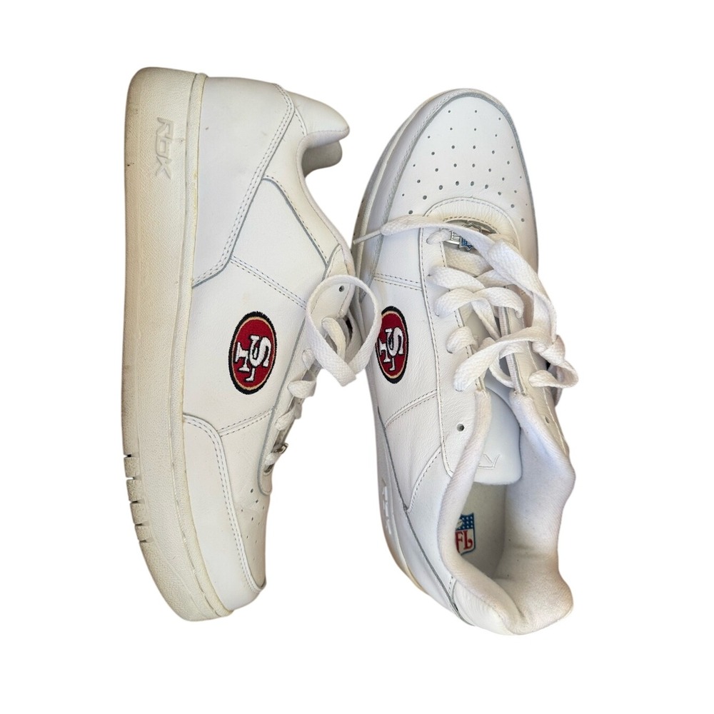 Reebok NFL San Francisco 49ers Move DMX Max White Leather Sneakers Mens‎ 13